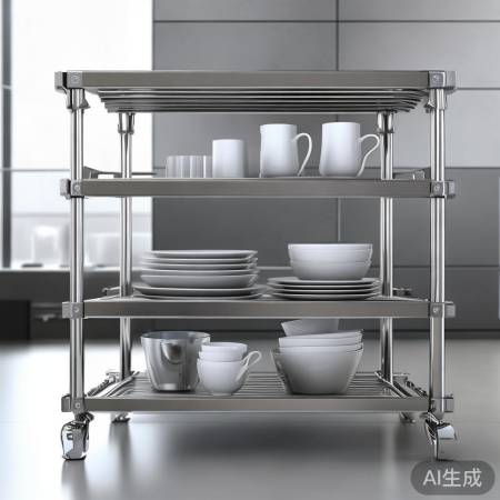 “不锈钢多层置物架，简约实用”