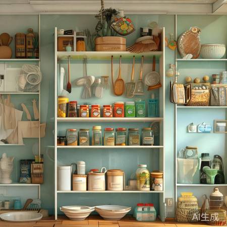 厨房小而生活大，置物架焕新活力